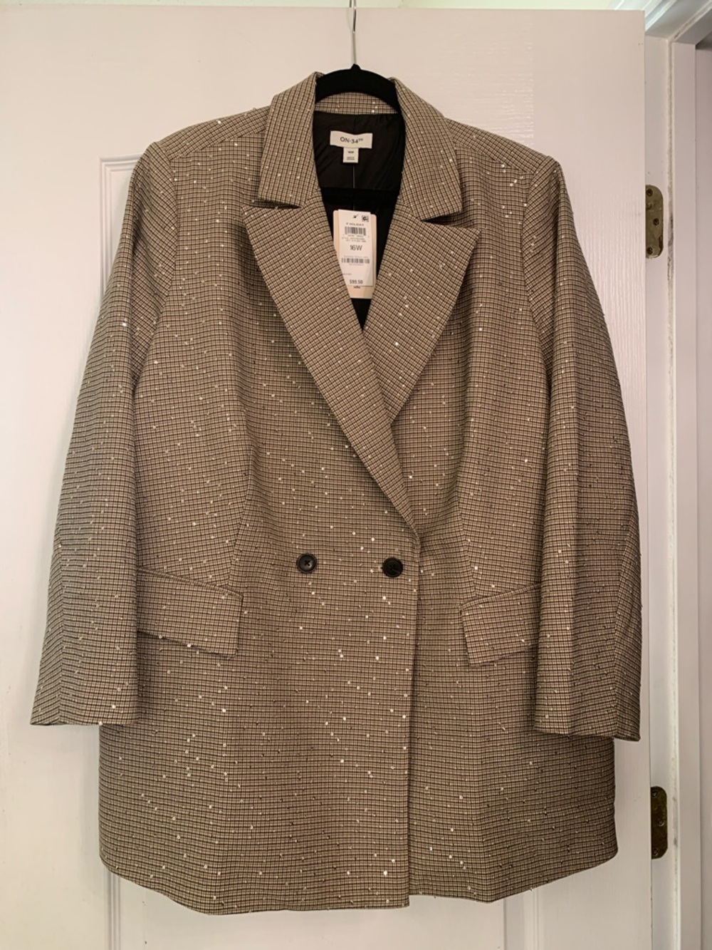 Beautiful blazer by On 34th from Macy’s. Brown hues with small silver sequins.